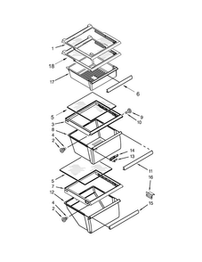 Refrigerator Shelf Parts Diagram and Parts List for 10641122212  Kenmore Refrigerator
