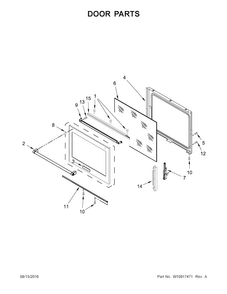 Door Parts Diagram and Parts List for KSEB900ESS1  KitchenAid Range