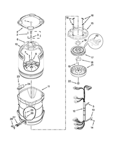 Motor, Basket And Tub Parts Diagram and Parts List for WTW8540BW0  Whirlpool Washer