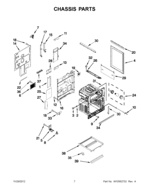 03 - CHASSIS PARTS Diagram and Parts List for YMET8885XB02  Whirlpool Range