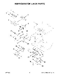 Refrigerator Liner Parts Diagram and Parts List for KRFF302EBS05  KitchenAid Refrigerator