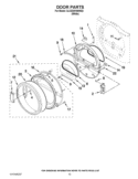 DOOR PARTS Diagram and Parts List for 3LCGD9100WQ2  Whirlpool Dryer