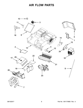 05 - AIR FLOW PARTS Diagram and Parts List for WMH76719CS5  Whirlpool Microwave Oven Combo