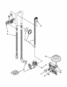Fill, Drain And Overfill Parts Diagram and Parts List for 66515039K112  Kenmore Dishwasher