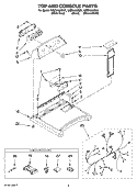 TOP AND CONSOLE PARTS Diagram and Parts List for WED6400SB1  Whirlpool Dryer
