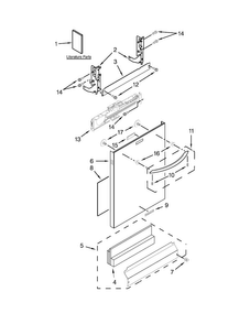 Door Panel Parts Diagram and Parts List for KDTE554CSS3  KitchenAid Dishwasher