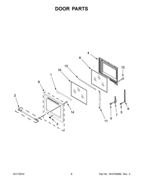 04 - DOOR PARTS Diagram and Parts List for YMES8880DE0  Whirlpool Range