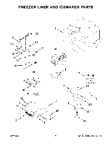 Freezer Liner And Icemaker Parts Diagram and Parts List for KRFF302EBS05  KitchenAid Refrigerator