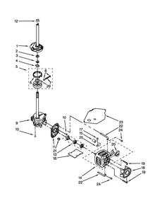Brake, Clutch, Gearcase, Motor And Pump Parts Diagram and Parts List for WGT3300XQ3  Whirlpool Washer Dryer Combo