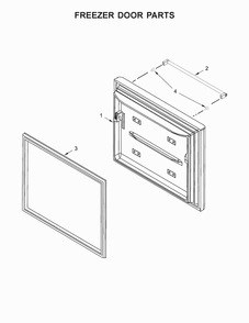 Freezer Door Parts Diagram and Parts List for KRBR102ESS00  KitchenAid Refrigerator
