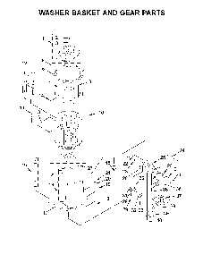 Washer basket and gear parts Diagram and Parts List for 11081442710  Kenmore Washer Dryer Combo