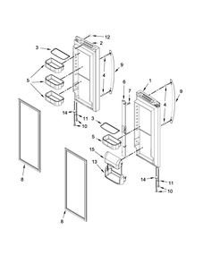 Refrigerator Door Parts Diagram and Parts List for 59679422411  Kenmore Refrigerator