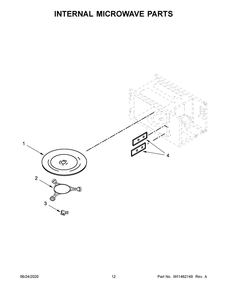 Internal Microwave Parts Diagram and Parts List for WOC54EC7HB04  Whirlpool Microwave Oven Combo