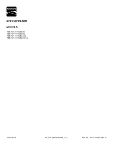 Cover Sheet Diagram and Parts List for 10670213410  Kenmore Refrigerator