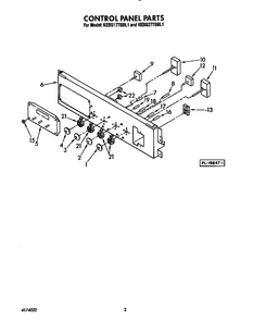 Control Panel Diagram and Parts List for KEBS177SBL1  KitchenAid Wall Oven