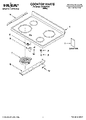 COOKTOP PARTS Diagram and Parts List for YIES366SQ0  Whirlpool Range