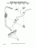 UPPER WASH AND RINSE PARTS Diagram and Parts List for GU2800XTVB1  Whirlpool Dishwasher