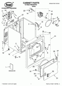 CABINET PARTS Diagram and Parts List for RED4440VQ0  Roper Dryer