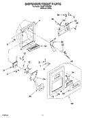 DISPENSER FRONT Diagram and Parts List for 3XART745GW02  Whirlpool Refrigerator