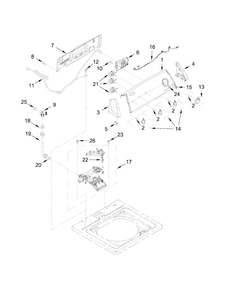 Controls And Water Inlet Parts Diagram and Parts List for 1CWTW4800YQ2  Whirlpool Washer