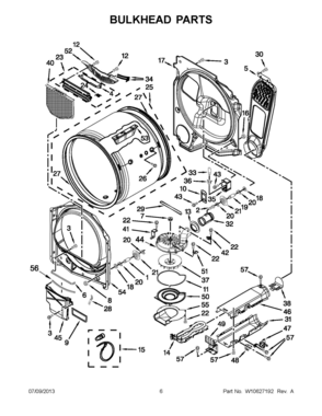 03 - BULKHEAD PARTS Diagram and Parts List for YWED8100BW0  Whirlpool Dryer