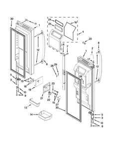 Refrigerator Door Parts Diagram and Parts List for WRF997SDDM02  Whirlpool Refrigerator