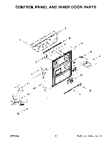 Control Panel And Inner Door Parts Diagram and Parts List for KDPM704KPS1  KitchenAid Dishwasher