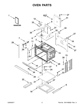 Oven Parts Diagram and Parts List for WOC54EC7HB00  Whirlpool Microwave Oven Combo
