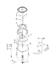 Basket And Tub Parts Diagram and Parts List for 7MWTW4915EW0  Whirlpool Washer