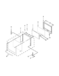 Oven Door Parts Diagram and Parts List for IBS350DS01  Whirlpool Wall Oven