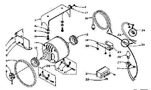 Motor - Mountings - Wiring Diagram and Parts List for 1105806900  Kenmore Iron