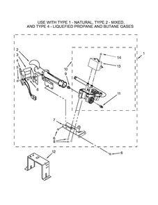 W10336852 Burner Assembly Parts Diagram and Parts List for 11076132412  Kenmore Dryer