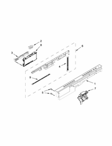 Control Panel And Latch Parts Diagram and Parts List for 66512723K311  Kenmore Dishwasher