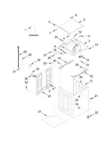 Top And Cabinet Parts Diagram and Parts List for WTW8040DW0  Whirlpool Washer