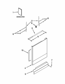 Door And Panel Parts Diagram and Parts List for 66515119K215  Kenmore Dishwasher