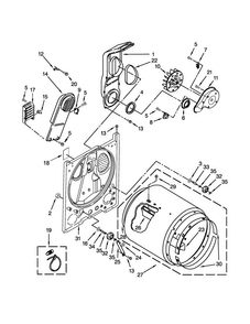 Bulkhead Parts Diagram and Parts List for YIED4671EW0  Inglis Dryer