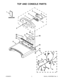 TOP AND CONSOLE PARTS Diagram and Parts List for WED8600YW2  Whirlpool Dryer