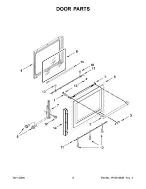05 - DOOR PARTS Diagram and Parts List for YKSDB900ESS1  Whirlpool Range