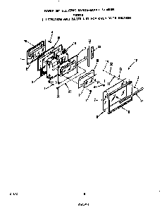 Oven Door Diagram and Parts List for F9757*0  Roper Range