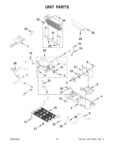 Unit Parts Diagram and Parts List for KRBL109ESS05  KitchenAid Refrigerator