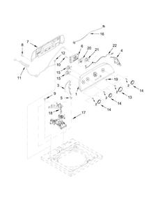 Controls And Water Inlet Parts Diagram and Parts List for 1CWTW4815EW0  Whirlpool Washer