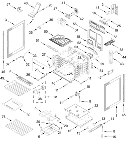 Chassis Parts Diagram and Parts List for KSES530SPS0  Whirlpool Range