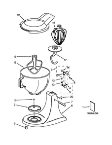 Base And Pedestal Unit Parts Diagram and Parts List for 5KSM150PSSCA4  KitchenAid Mixer