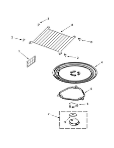 Turntable Parts Diagram and Parts List for WMH73521CH2  Whirlpool Microwave