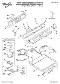 TOP AND CONSOLE PARTS Diagram and Parts List for GGW9868KL2  Whirlpool Dryer