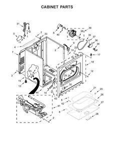 Cabinet Parts Diagram and Parts List for WGD49STBW1  Whirlpool Dryer