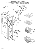 FREEZER LINER PARTS Diagram and Parts List for GD5RHAXSL00  Whirlpool Refrigerator