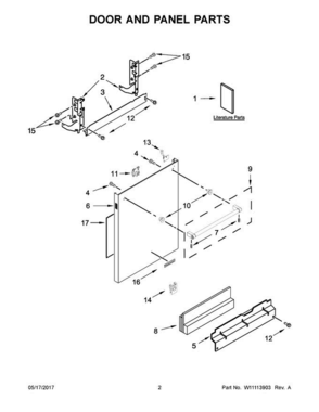 Part Location Diagram of W10920270 Whirlpool Tech Sheet