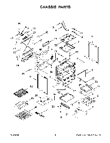 Chassis Parts Diagram and Parts List for KSDB900ESS8  KitchenAid Range