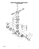 PUMP AND SPRAYARM Diagram and Parts List for WU3000X3  Roper Dishwasher
